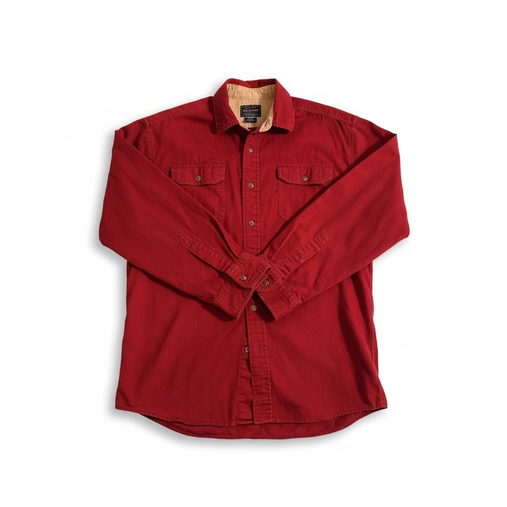 Wrangler Red‎ Button-Up Shirt with Contrast Collar
